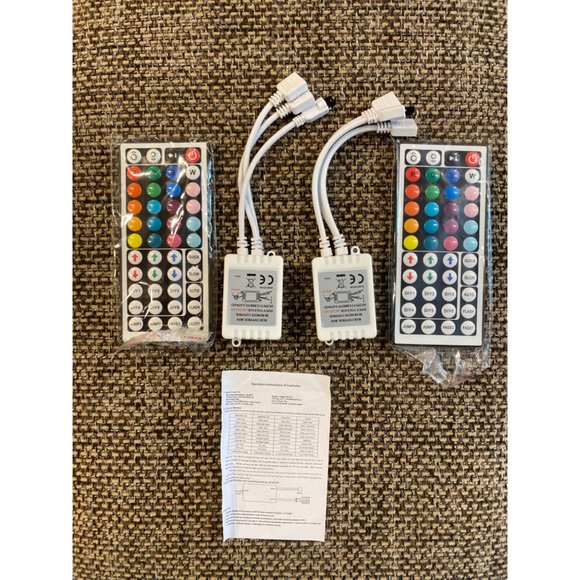 Remote Control 44 Key IR 12V for RGB Light Strip 2 Ports Lot of 2 - Picture 1 of 4